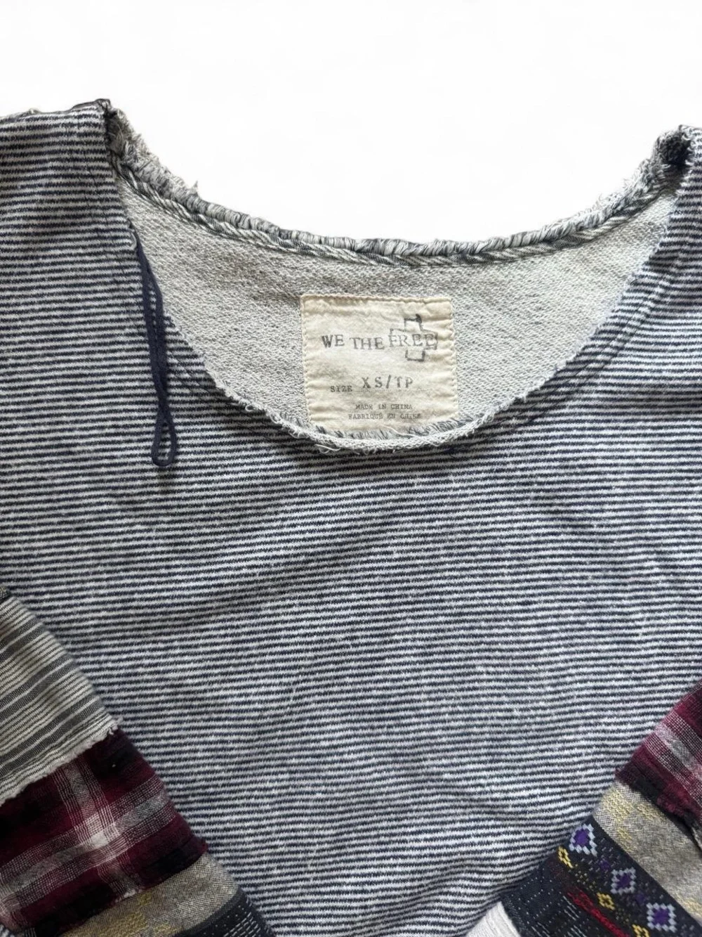 Free people long sleeve with patchwork